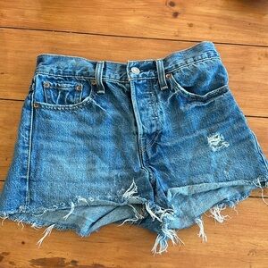 Levi high waisted jean shorts